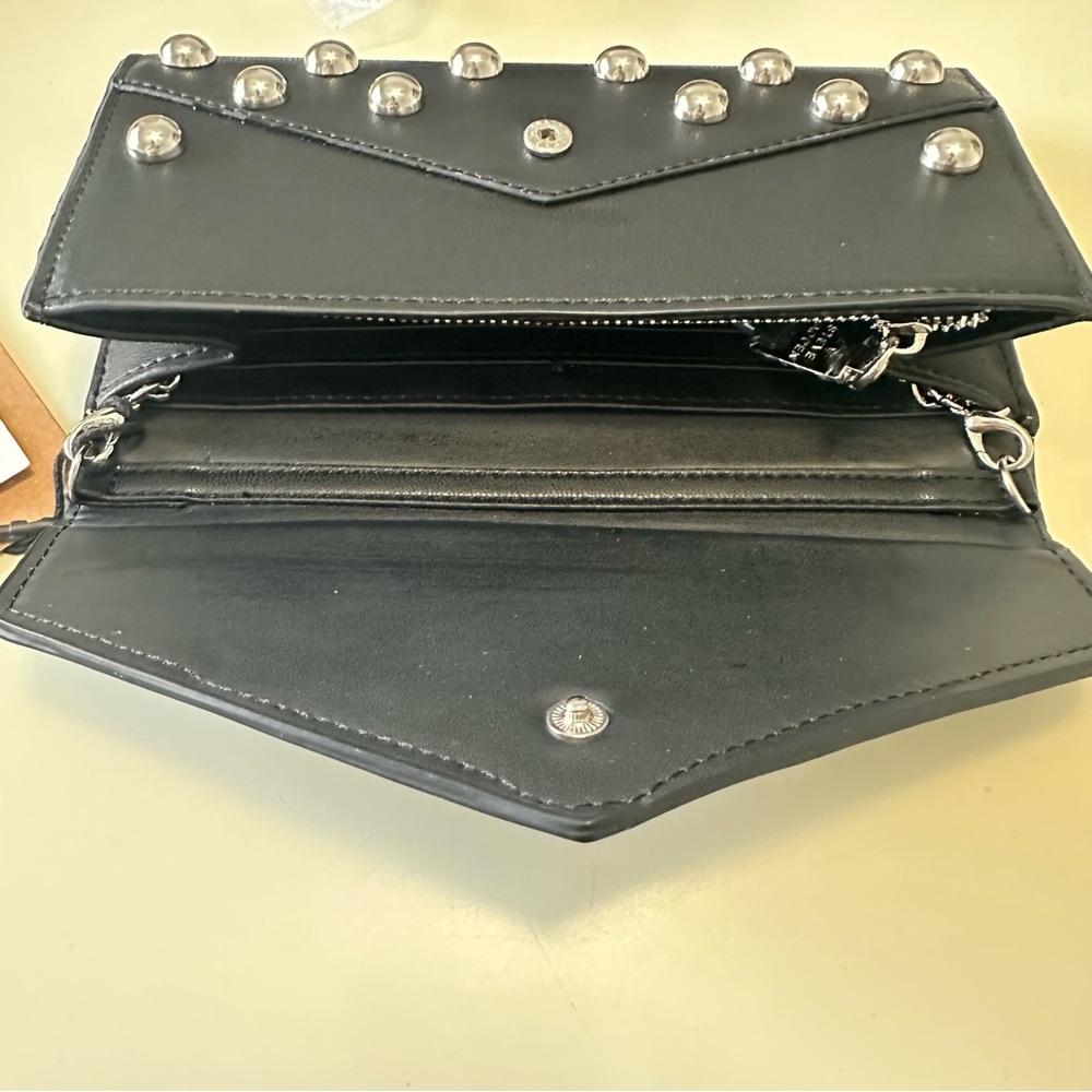 Madden Girl Black Crossbody Bag with Silver Accents. Set - Picture 3 of 6